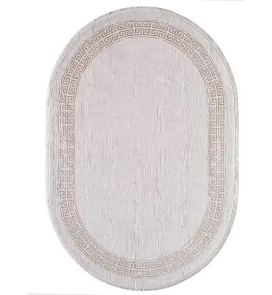 Black&Brown 11298 Doğal İplik Oval Makine Halısı 160x230 - Kahverengi