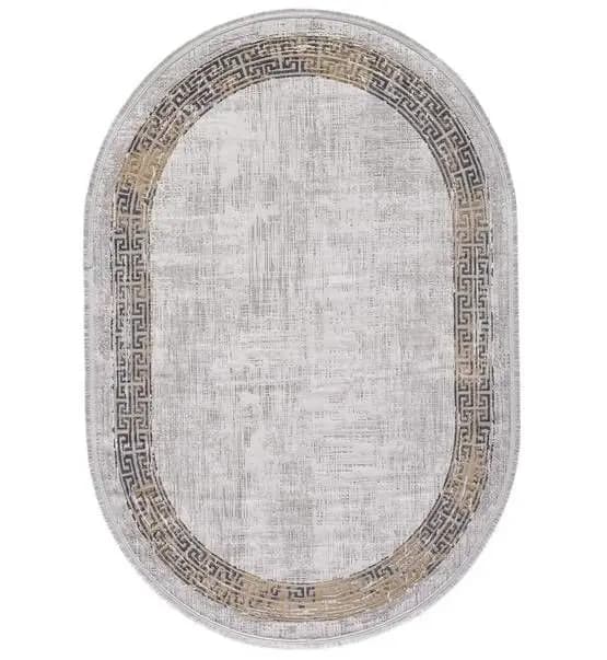 Black&Brown 11298 Doğal İplik Oval Makine Halısı 160x230 - Sarı