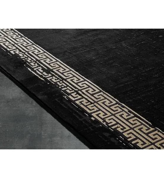 Black&Brown 11298 Doğal İplik Oval Makine Halısı 160x230 - Siyah 4