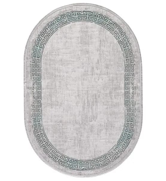 Black&Brown 11298 Doğal İplik Oval Makine Halısı 160x230 - Yeşil