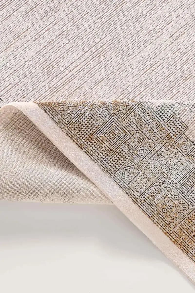 Black Brown 15468 Dikdörtgen Doğal İplik Makine Halısı 100X300 - Bakır 2