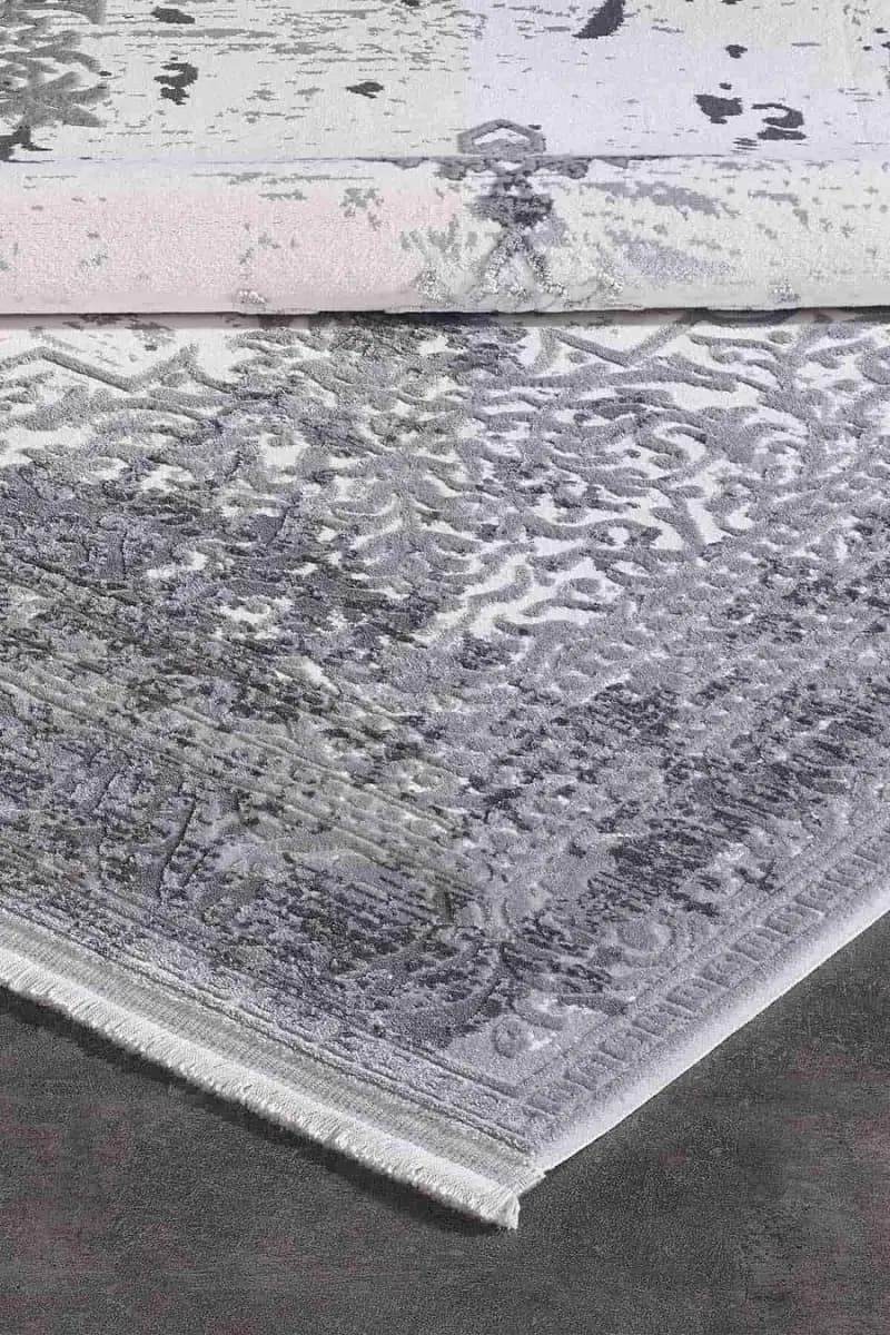 Carissa 11329 Dikdörtgen Akrilik Makine Halısı 160X230 - Gri 5