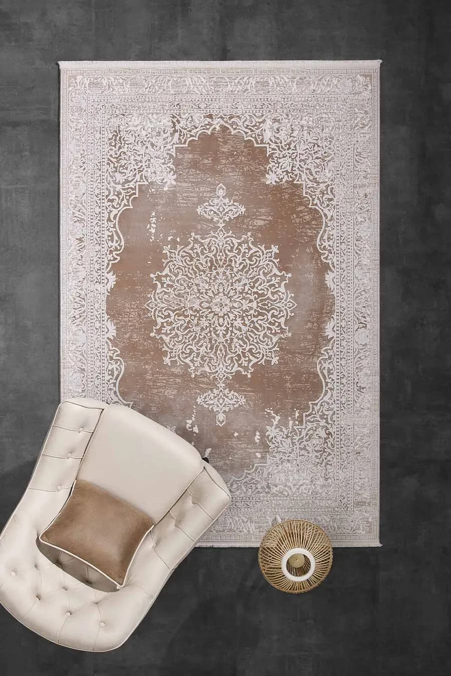 Carissa 11329 Dikdörtgen Akrilik Makine Halısı 160X230 - Kahverengi 3