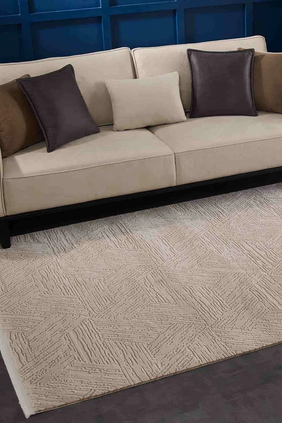 Carissa 11331 Dikdörtgen Akrilik Makine Halısı 160X230 - Krem