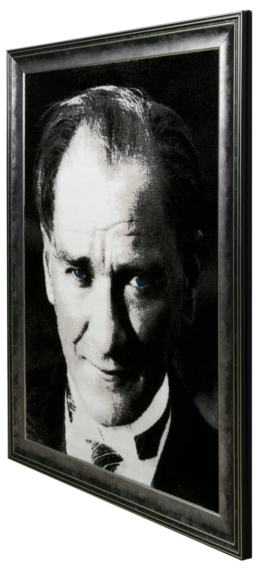 Çerçeveli Atatürk  Portresi Duvar Halısı Antrasit - 50x70 2