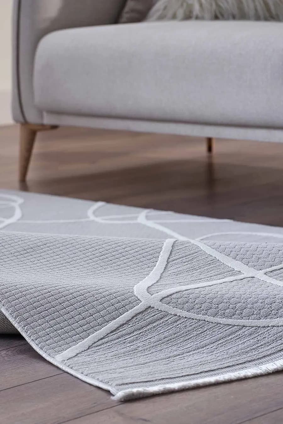 Deco Avior 17180 Dikdörtgen Geometrik Desenli Halı 80x000 - Gri 5