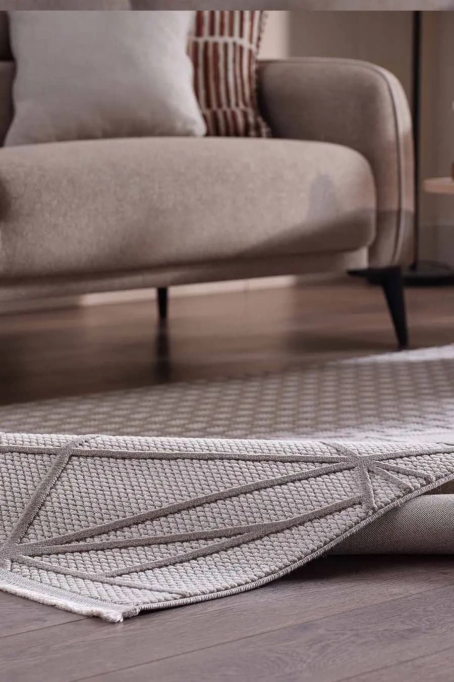 Deco Avior 17452 Dikdörtgen Geometrik Desenli Halı 80x000 - Bej 2