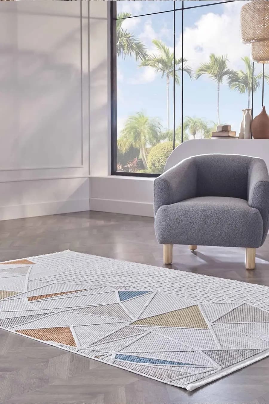 Deco Avior 17452 Dikdörtgen Geometrik Desenli Halı 80x000 - Multi