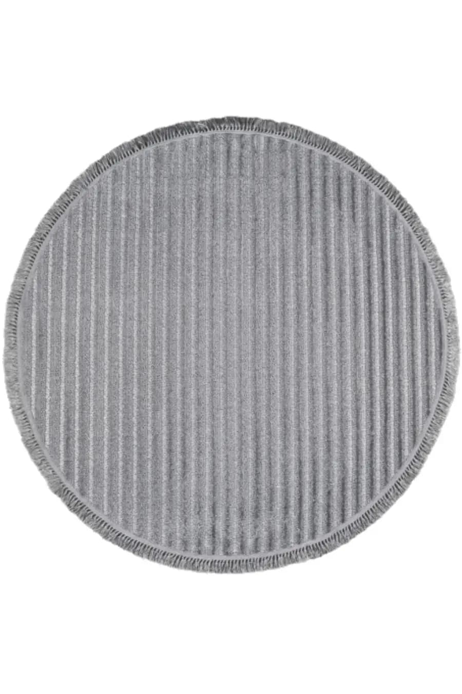 Deco Daisy 16666 Daire Tozumaz Makine Halısı 120x120 - Gri 3