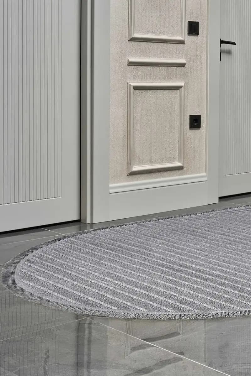 Deco Daisy 16666 Oval Tozumaz Makine Halısı 200X290 - Gri