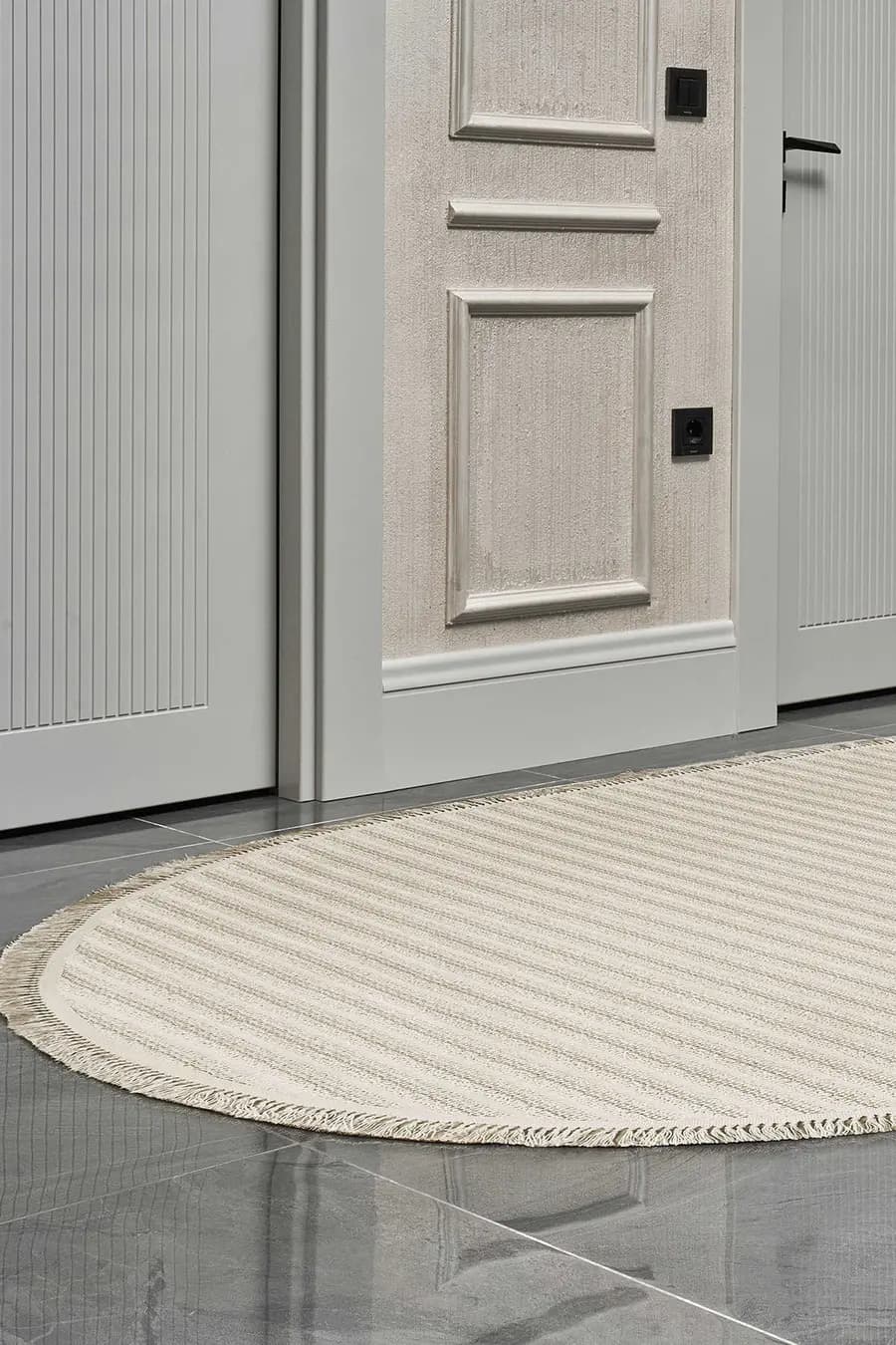 Deco Daisy 16666 Oval Tozumaz Makine Halısı 200X290 - Krem