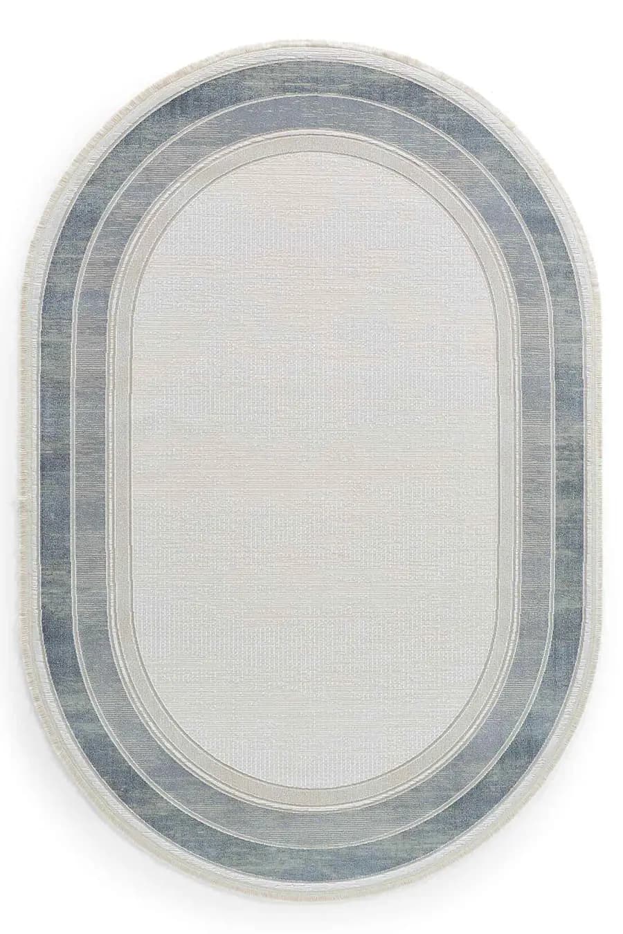 Galina 16649 Oval Akrilik Makine Halısı 160x230 - Mavi 2