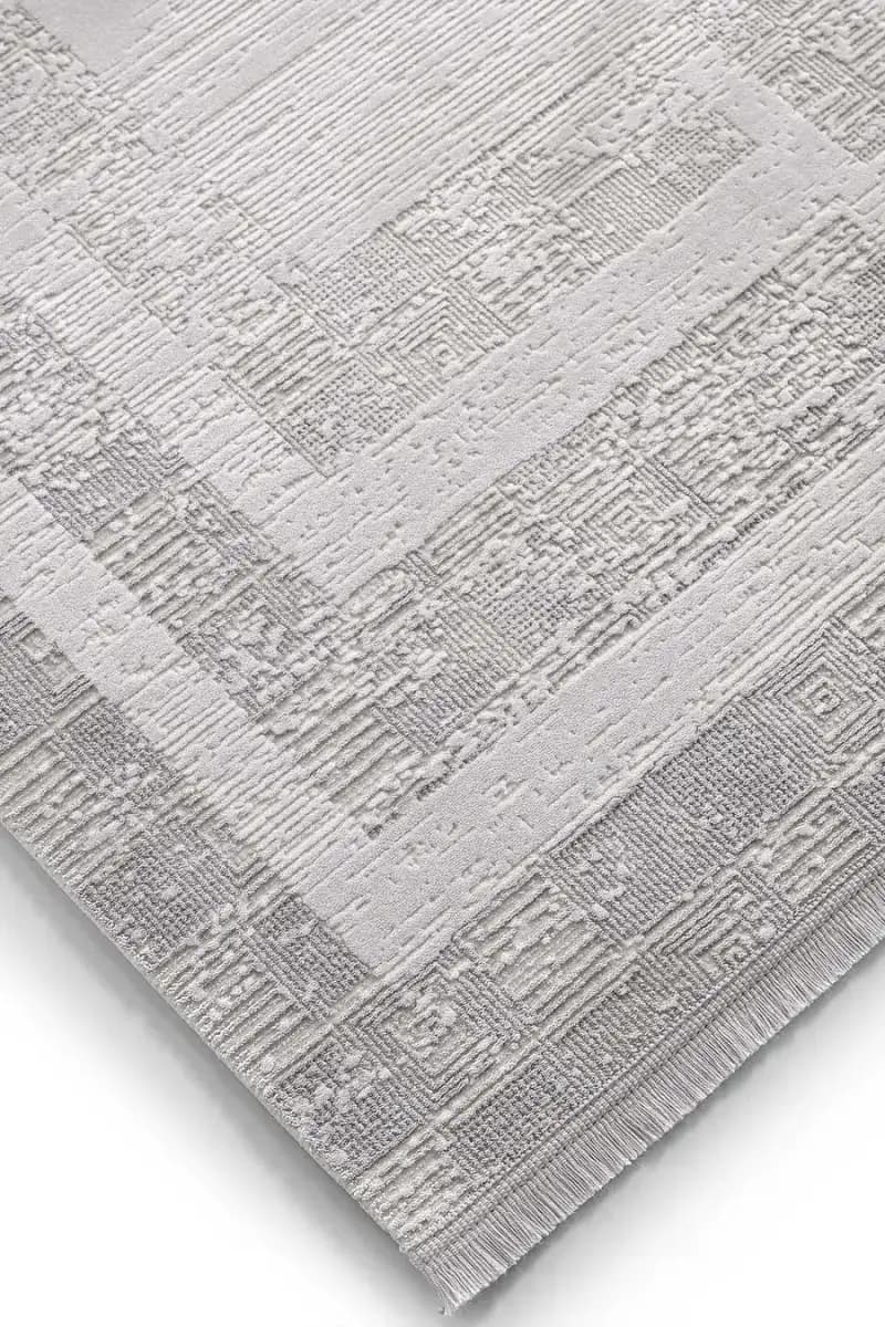 Galina 16650 Dikdörtgen Akrilik Makine Halısı 160X230 - Gri 6