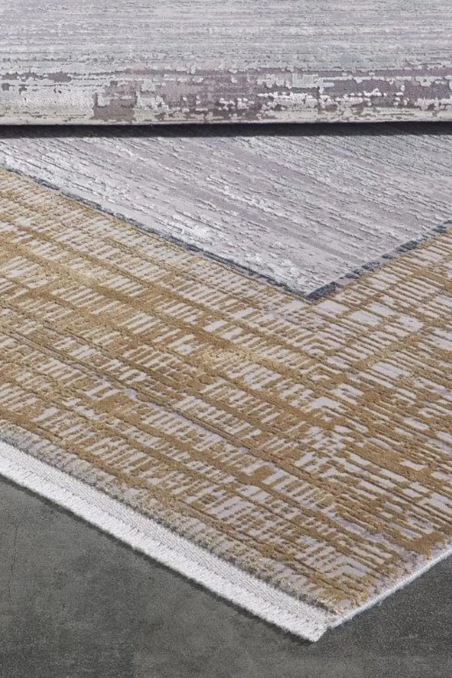 İpekzade100 11379 Dikdörtgen Akrilik Makine Halısı 160X230 - Gold 3
