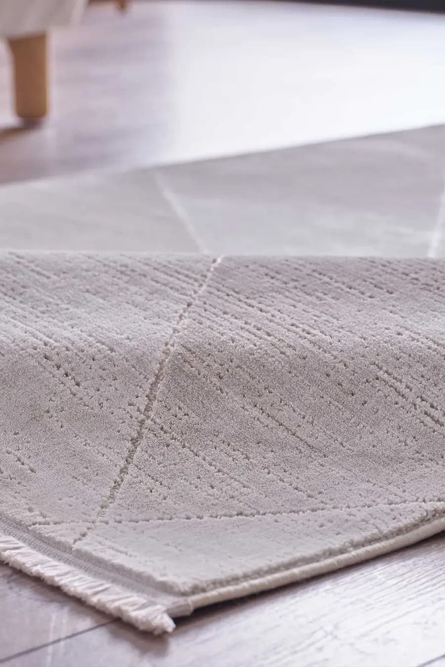 Ledax 17741 Dikdörtgen Polyester Makine Halısı Gri - 160X230 3