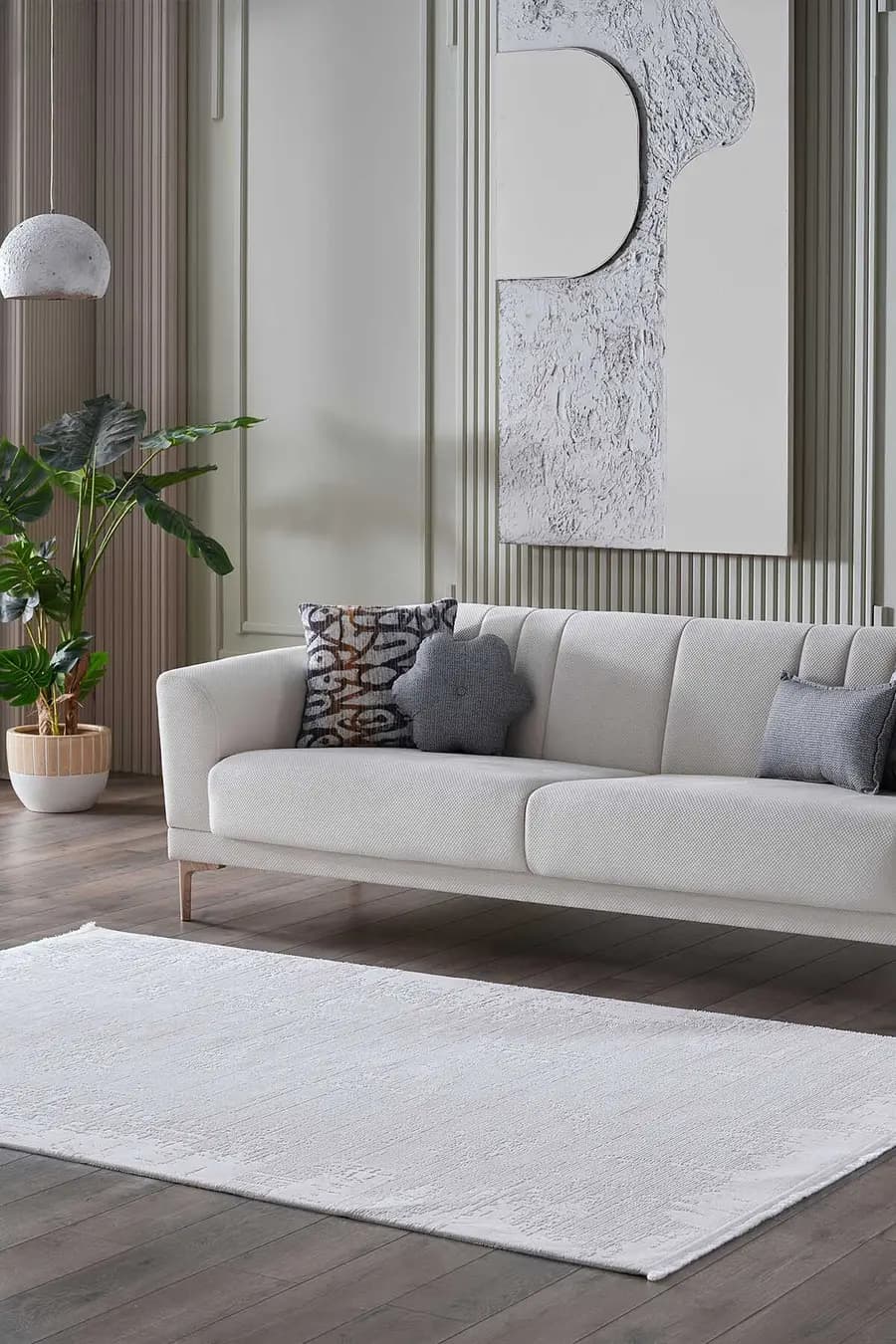 Lustiva 17821 Dikdörtgen Tozumaz Halı Krem - 160x230