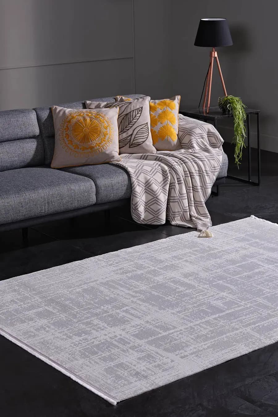 Venita 11961 Dikdörtgen Polyester Makine Halısı 200X290 - Beyaz 5