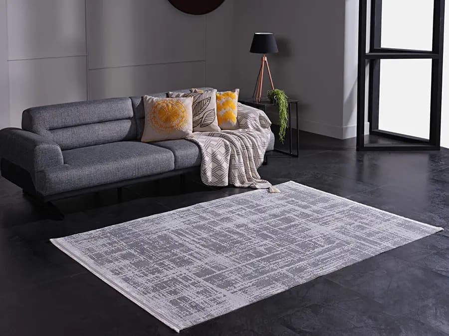 Venita 11961 Dikdörtgen Polyester Makine Halısı 200X290 - Gri 2